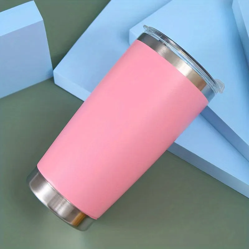 1pc 20oz Cup Double Layer Vacuum Flask - Portable, Leakproof, and Insulated Stainless Steel Thermal Bottle for Outdoor Camping, Hiking, and Driving - Keep Hot and Cold Drinks Hot or Cold for Hours