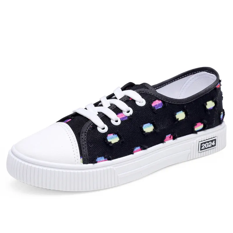 2025 Womens Canvas Sneakers  Breathable & Stylish Flat Board Shoes for Casual & Sporty Looks | Fashionable Low-Top Comfort Shoes