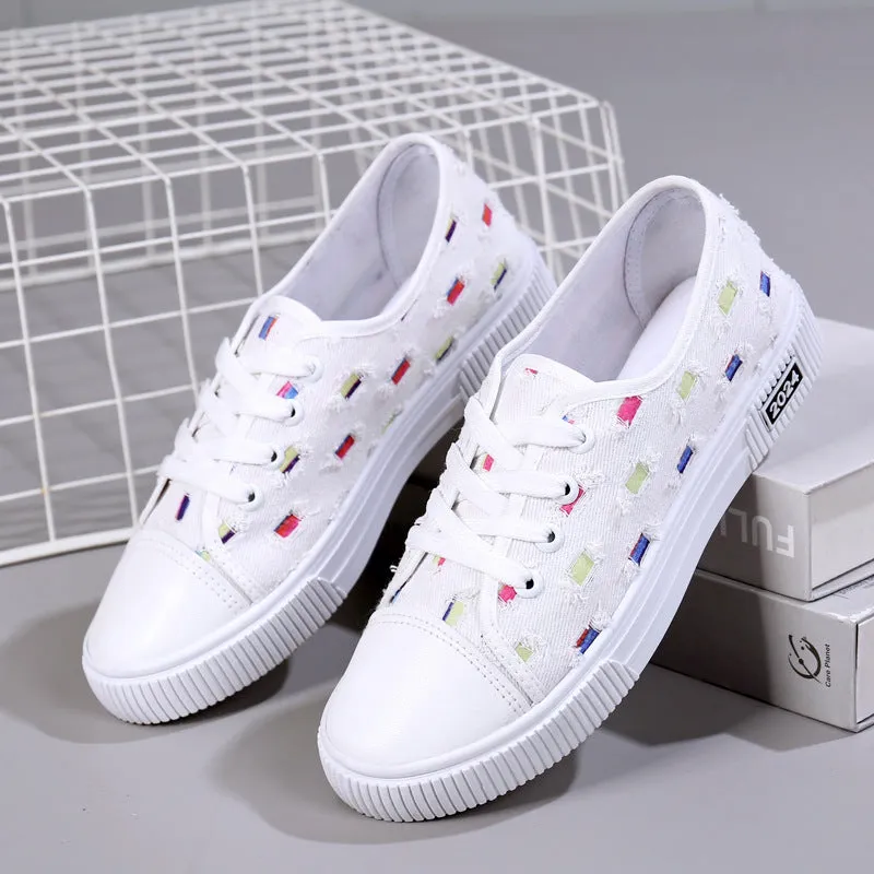 2025 Womens Canvas Sneakers  Breathable & Stylish Flat Board Shoes for Casual & Sporty Looks | Fashionable Low-Top Comfort Shoes