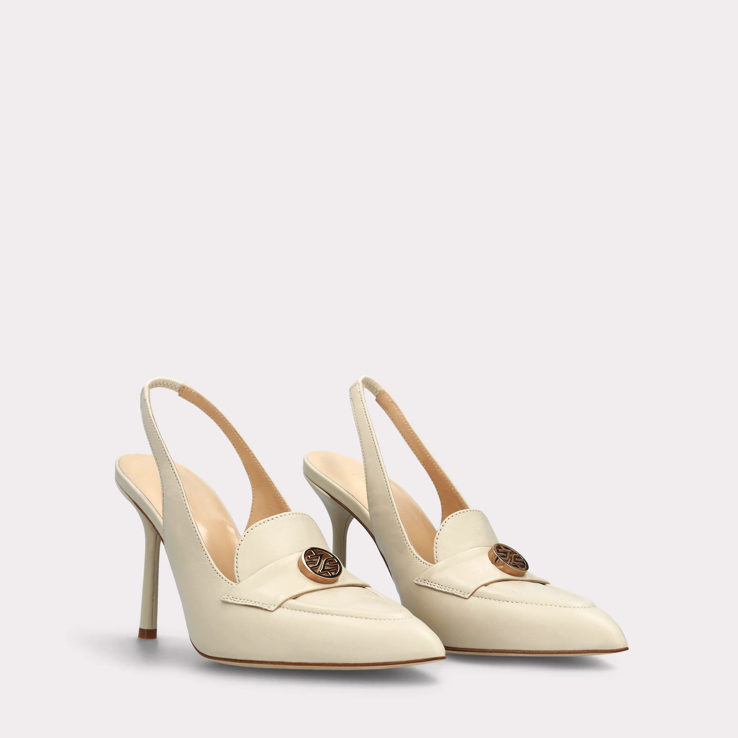 ABA 15 IVORY LEATHER SANDALS