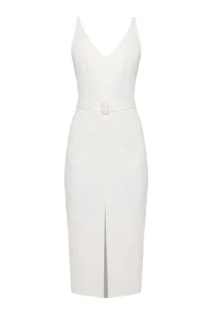 ALBERTA OFF-WHITE DENIM MIDI DRESS