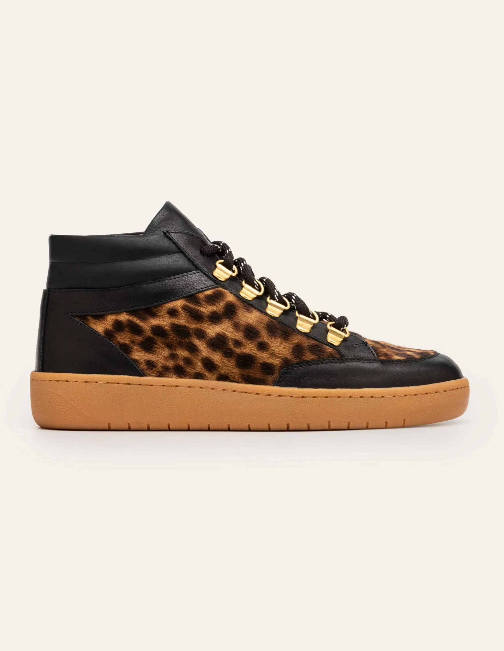 Anita Trainers-Black/Tan Leopard