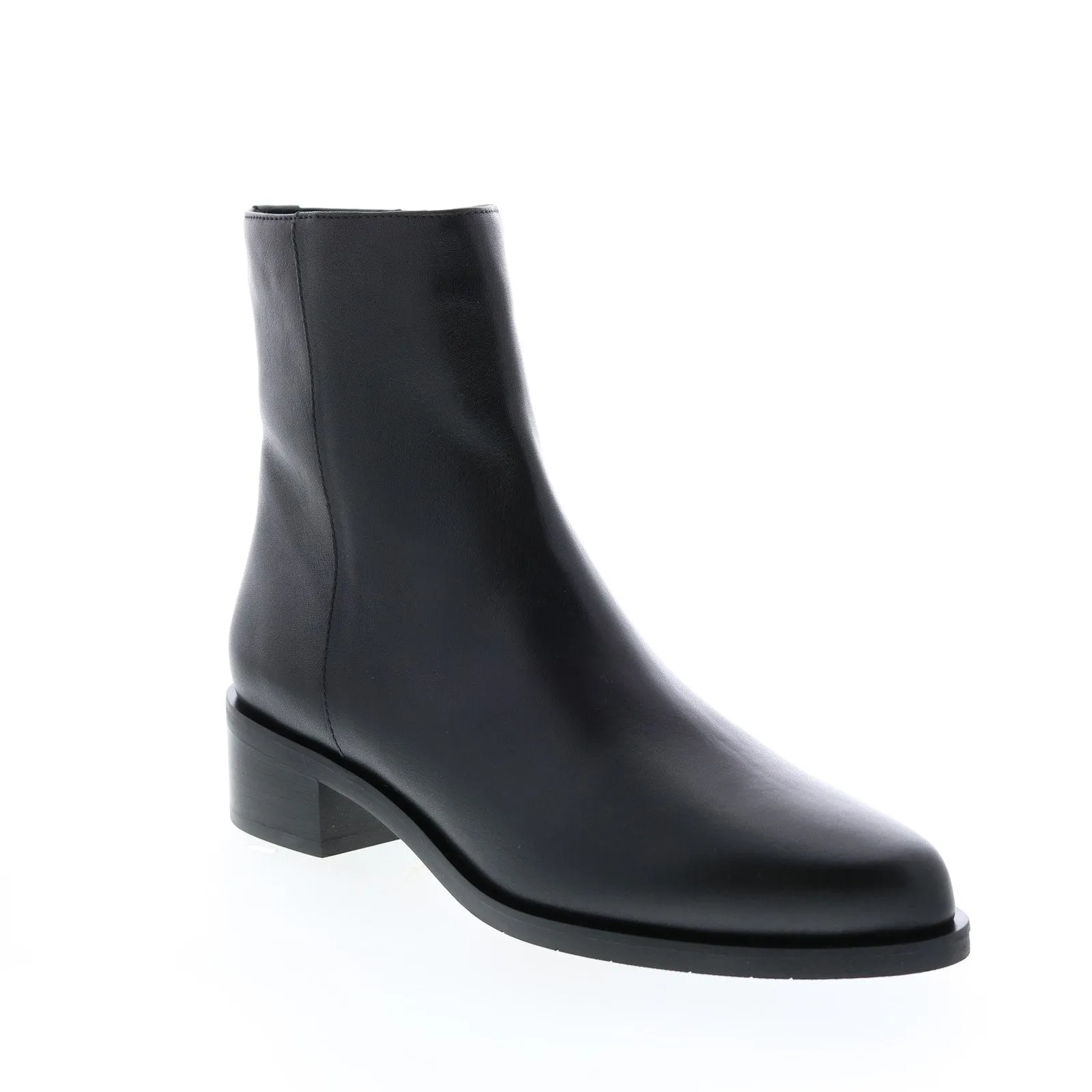 Aquatalia Gwenyth Calf 34L3560-BLK Womens Black Leather Zipper Ankle & Booties Boots