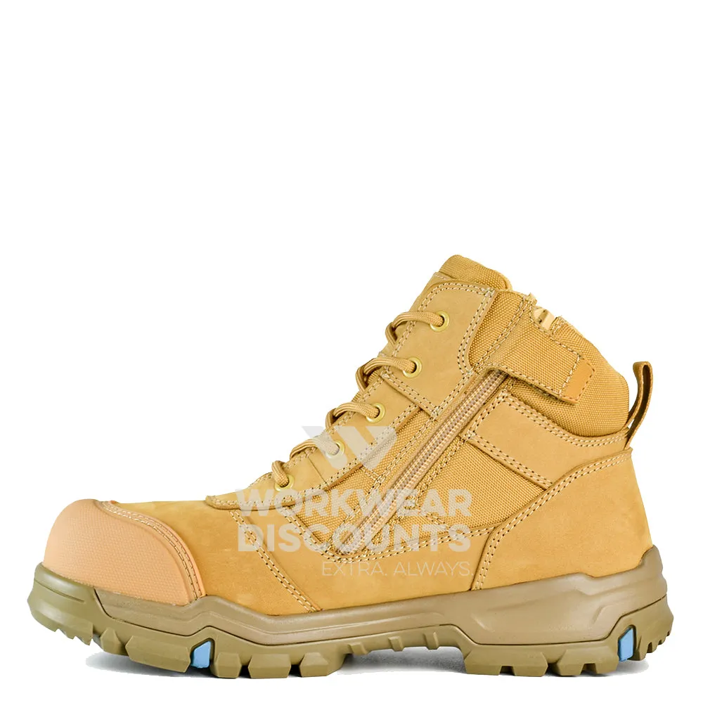 Bata Bazza Scuff Cap Mid Cut Zip Lace Safety Boots Wheat