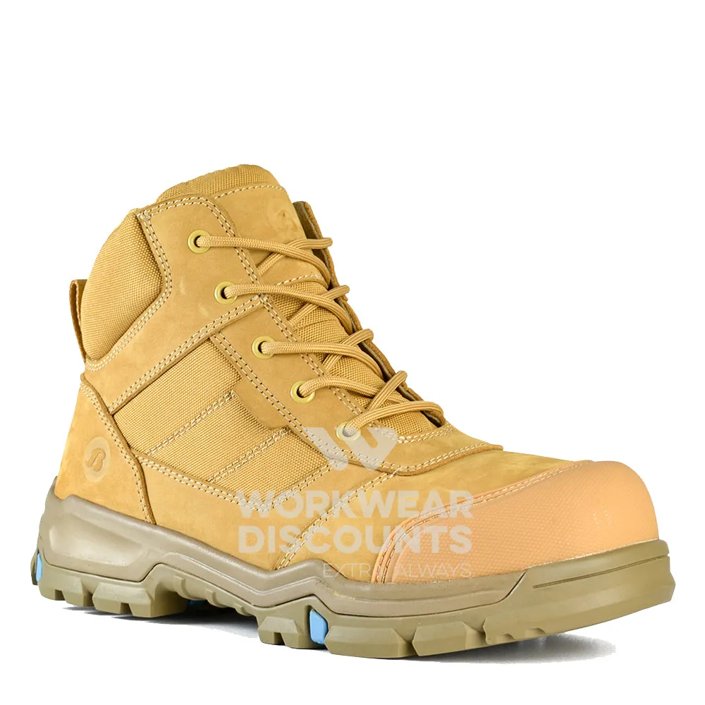 Bata Bazza Scuff Cap Mid Cut Zip Lace Safety Boots Wheat