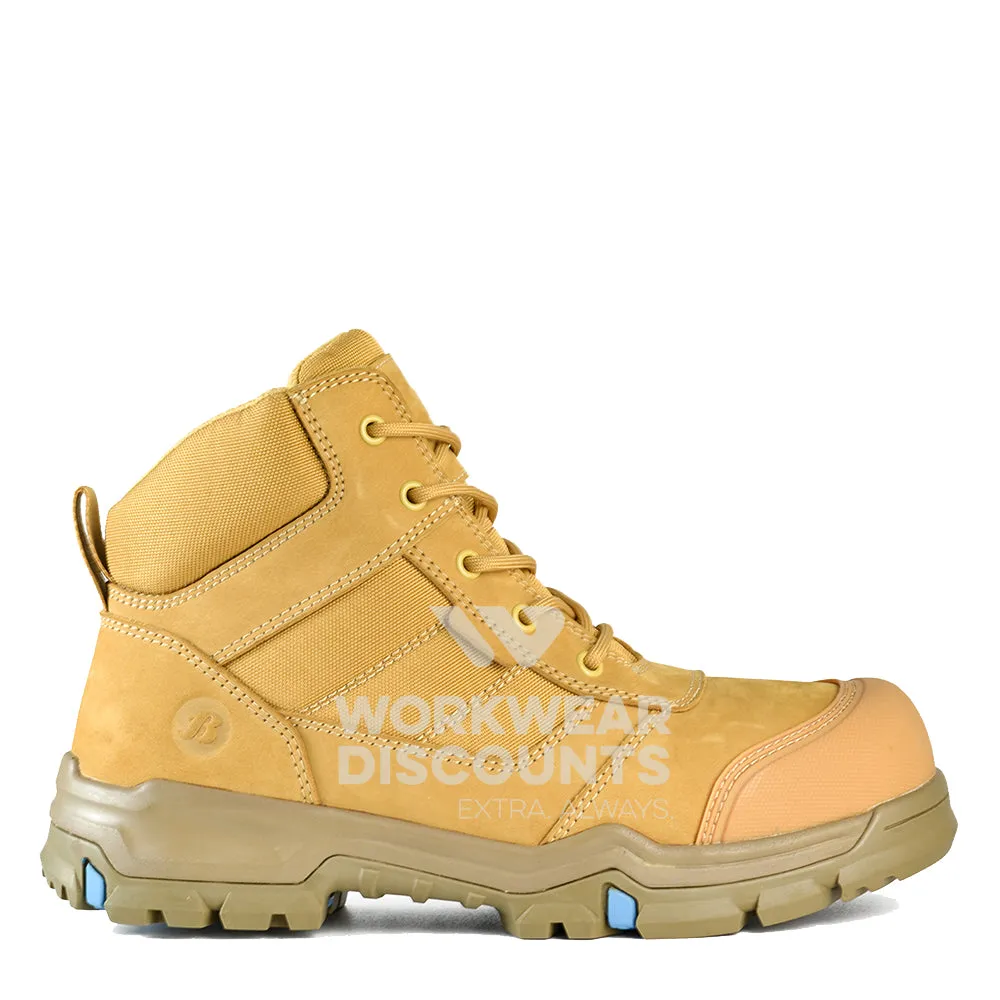 Bata Bazza Scuff Cap Mid Cut Zip Lace Safety Boots Wheat