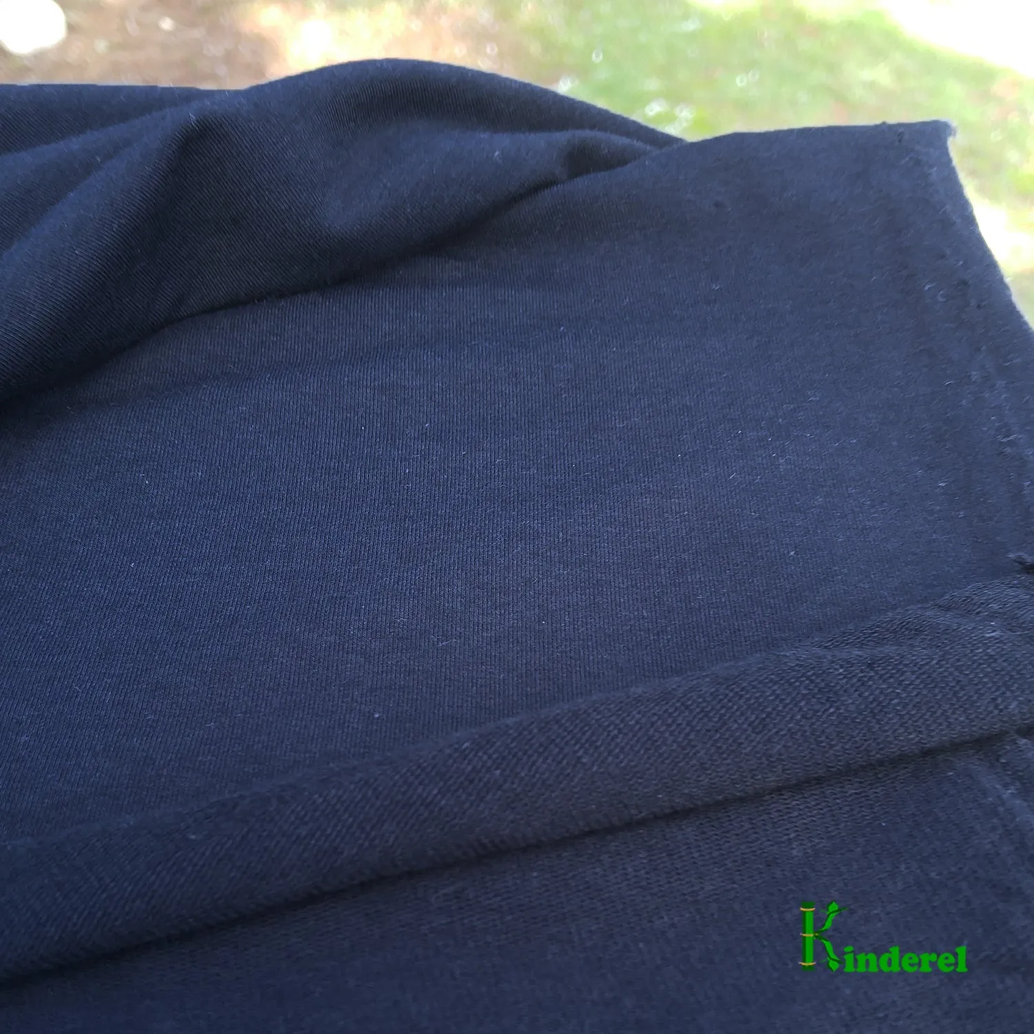 Black Bamboo Cotton Stretch French Terry Fabric