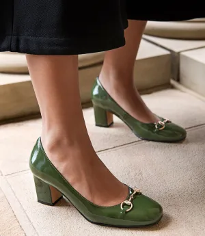 CHANELLE65 Pump with Trim in Grass Patent