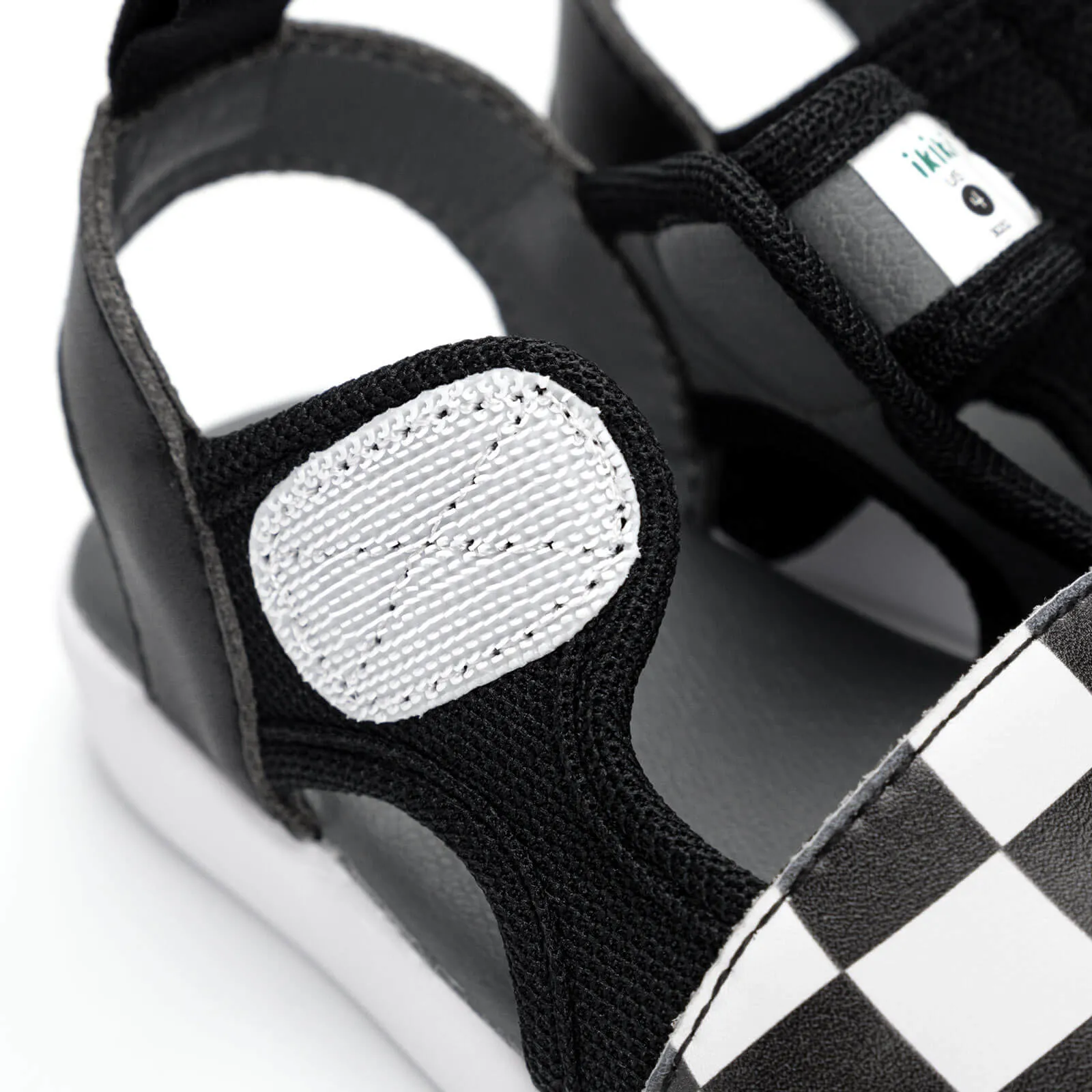 Checkered Squeakerless Toddler Sandals | Black/White