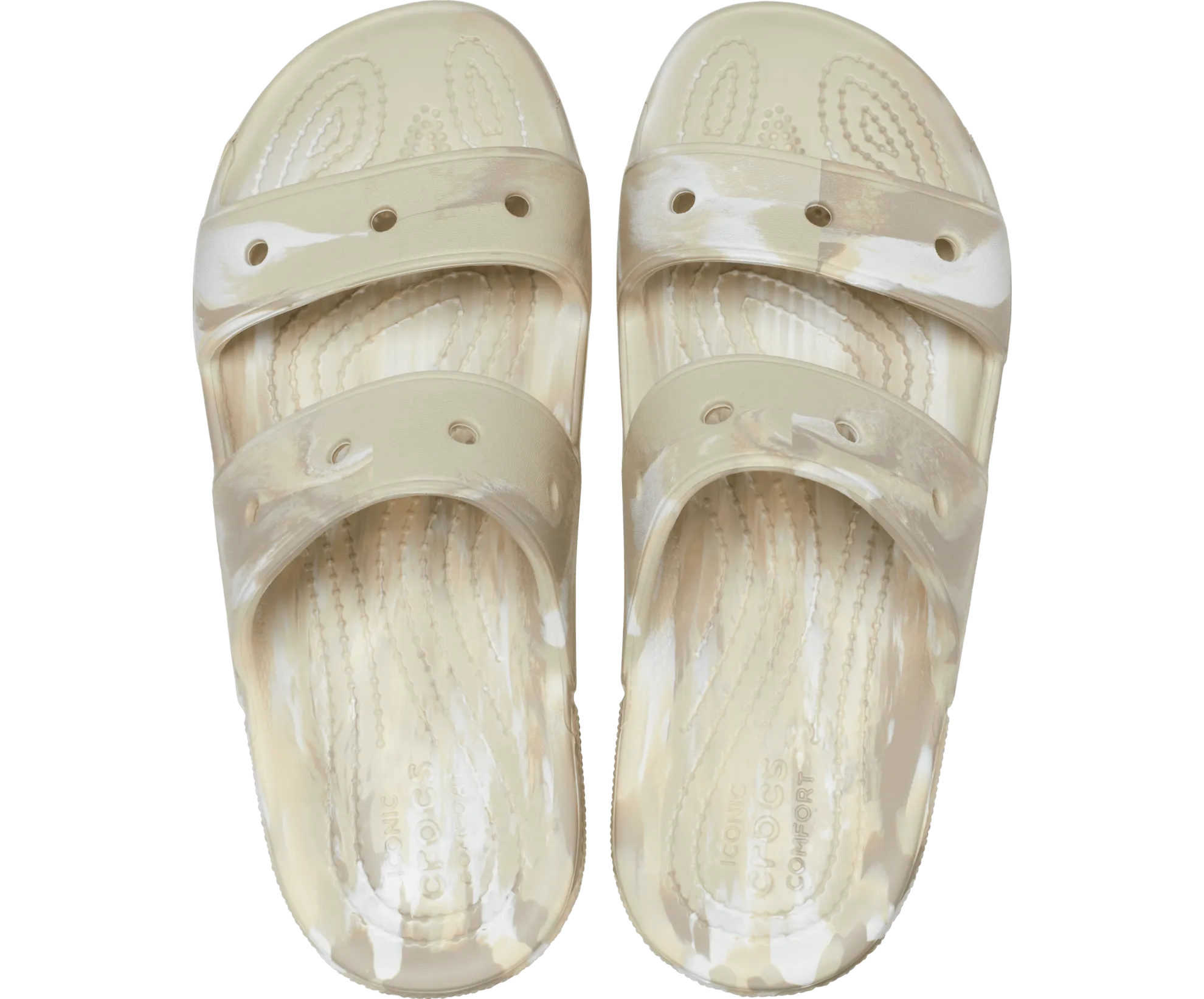 Crocs Unisex Classic Marbled Sandal - Bone