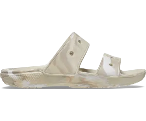 Crocs Unisex Classic Marbled Sandal - Bone