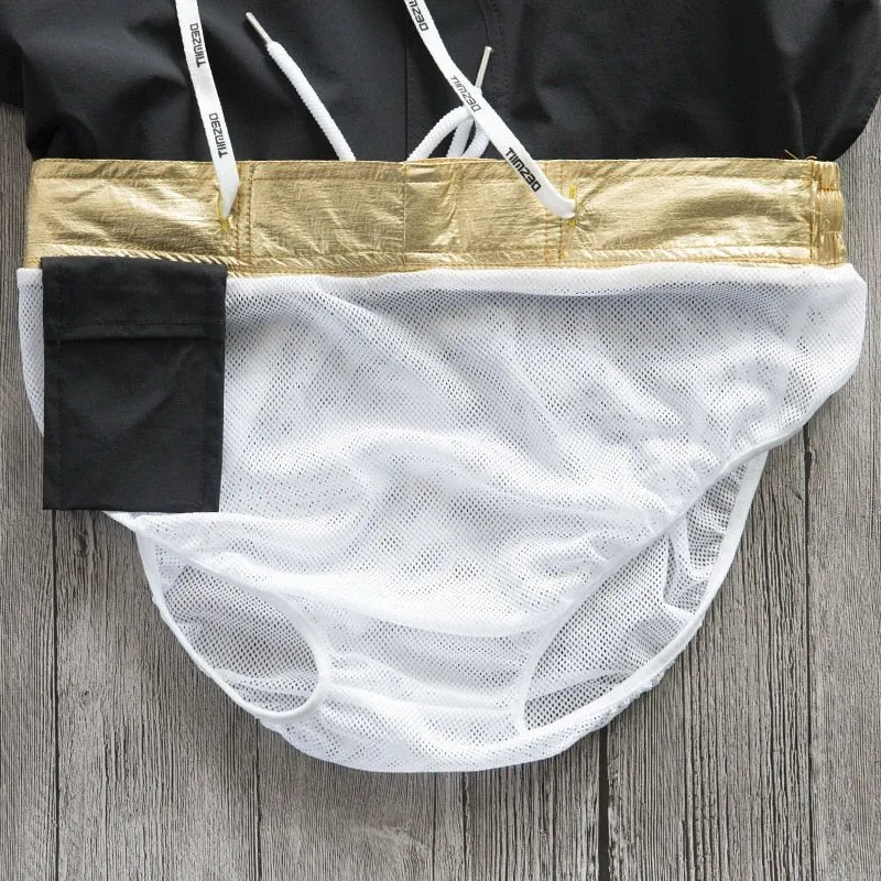 Desmiit Metallic Band Board Shorts