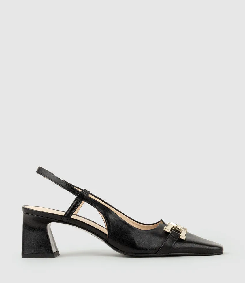 DORINDA70 Block Heel Slingback in Black