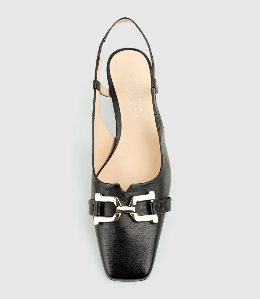 DORINDA70 Block Heel Slingback in Black