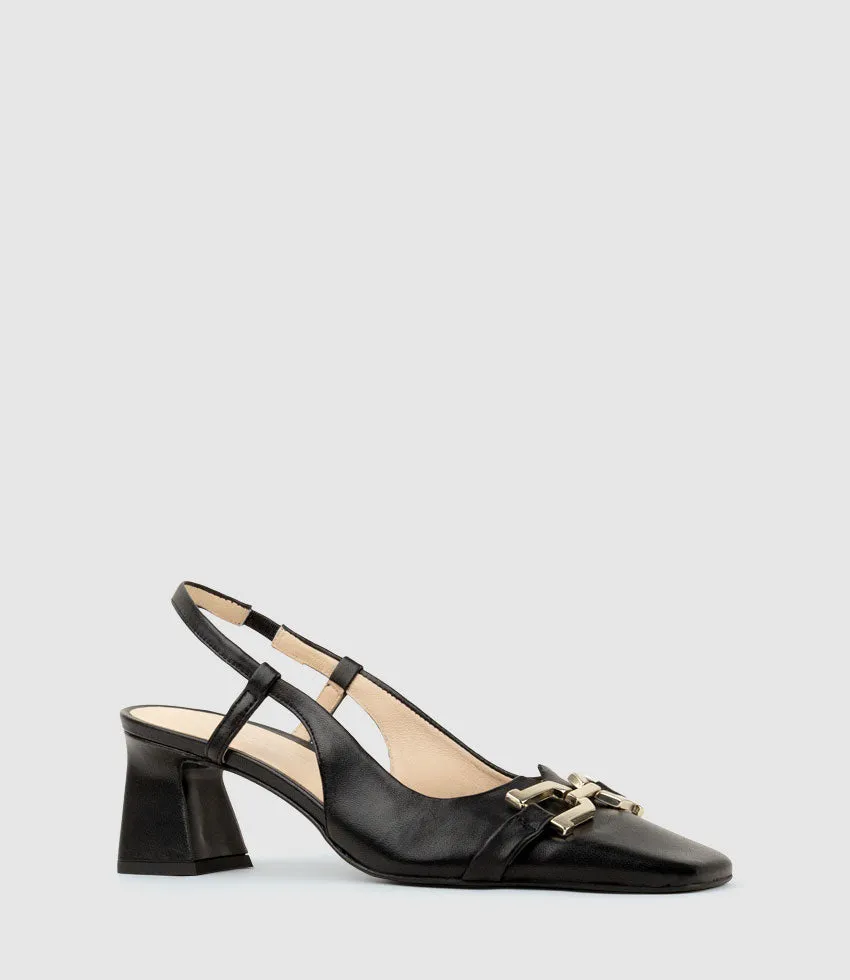 DORINDA70 Block Heel Slingback in Black