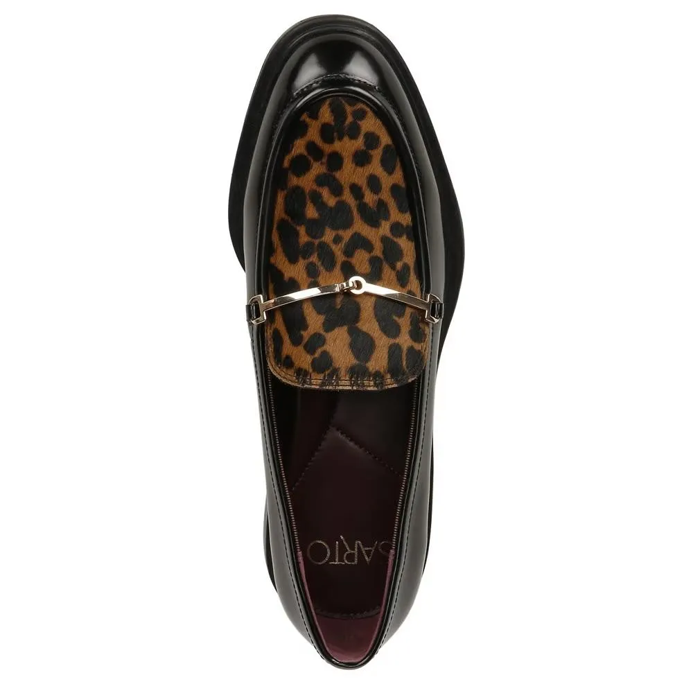 Eda3 Black Leopard Franco Sarto Loafer Flats