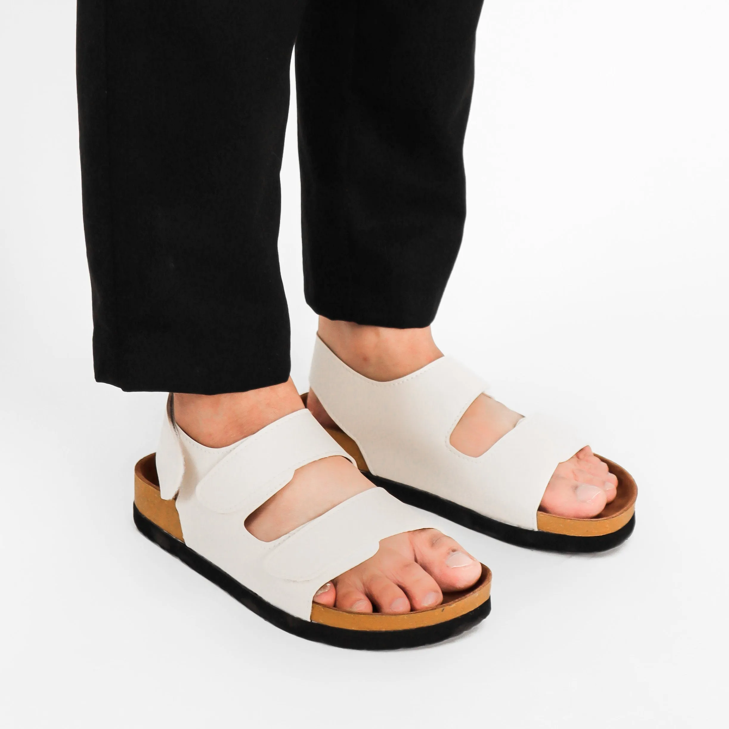 EVL Men's Closed Back Sandals - White