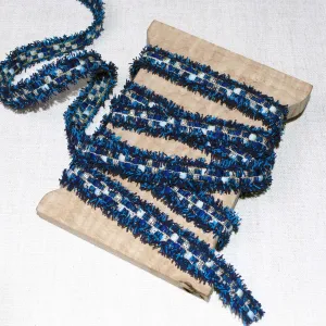 Fringed-Edge Trim in Blue Mix