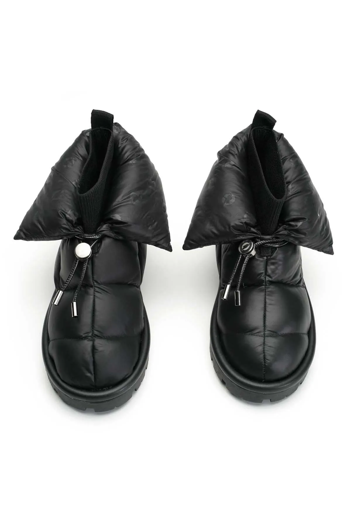 Metallic Jet Black Pillow Boot