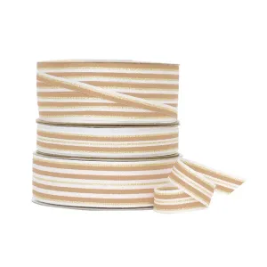 Metallic Stripe Grosgrain - Latte/Gold