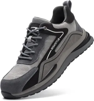 Micoklinlin Steel Toe Shoes for Women Lightweight Work Sneakers Non-Slip Safety Shoes Hiking Shoes with Reflective Strip