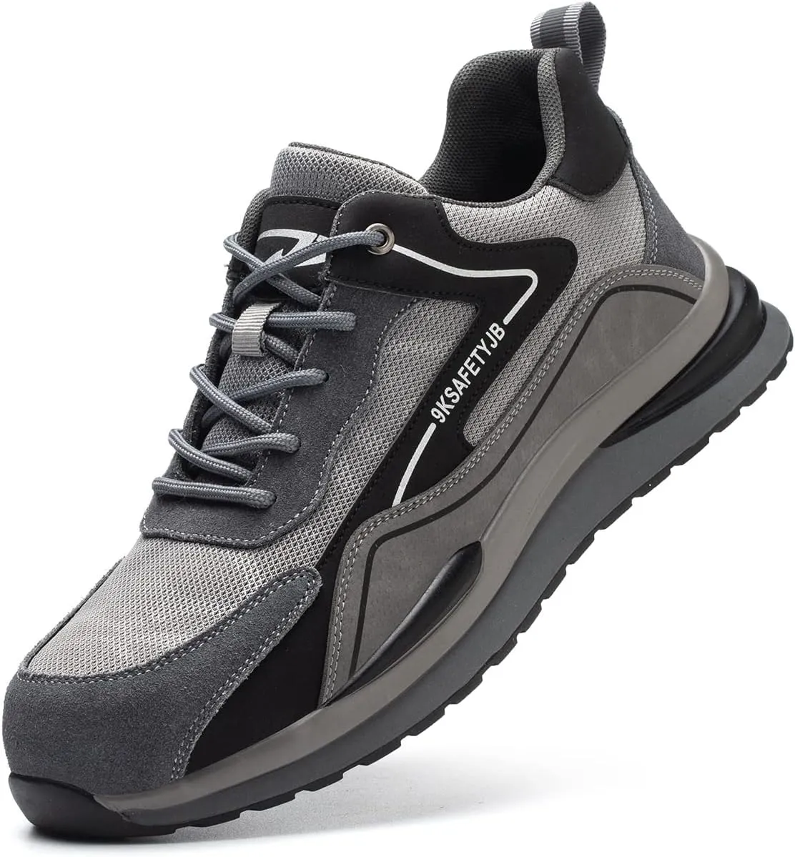 Micoklinlin Steel Toe Shoes for Women Lightweight Work Sneakers Non-Slip Safety Shoes Hiking Shoes with Reflective Strip