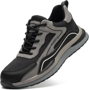 Micoklinlin Steel Toe Shoes for Women Lightweight Work Sneakers Non-Slip Safety Shoes Hiking Shoes with Reflective Strip