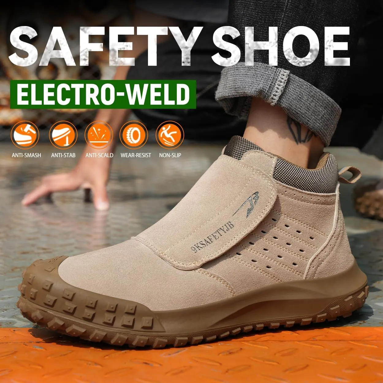 Micoklinlin Steel Toe Welding Shoes for Women Anti-Scald Work Safety Shoes Non-Slip Puncture Proof Work Boots