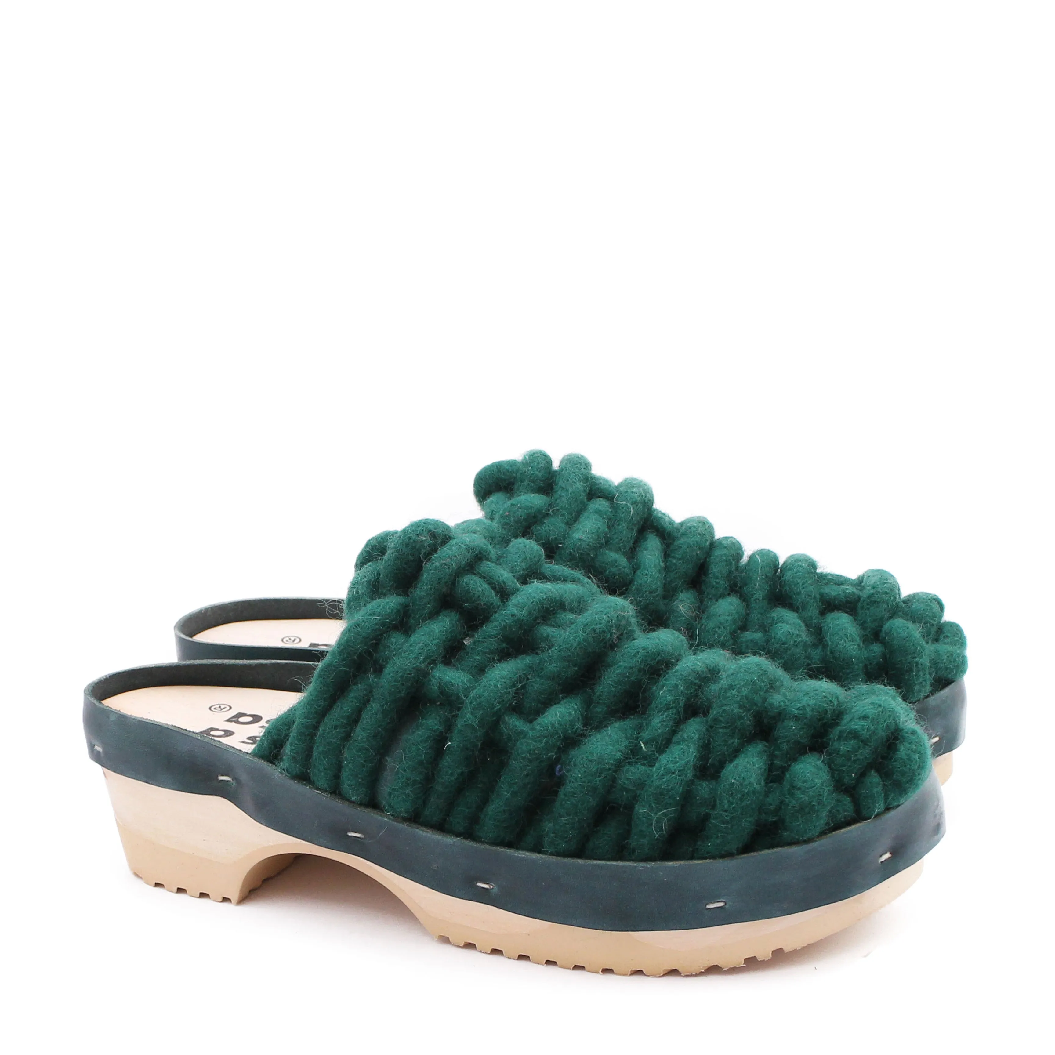 NET PANTO WOOL CLOG EMERALD