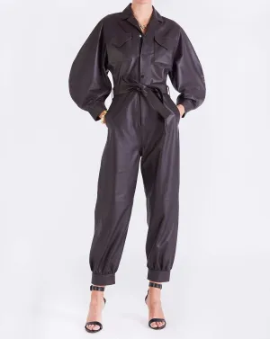 Ophelia CIRCLE SLEEVE JUMPSUIT - BROWN