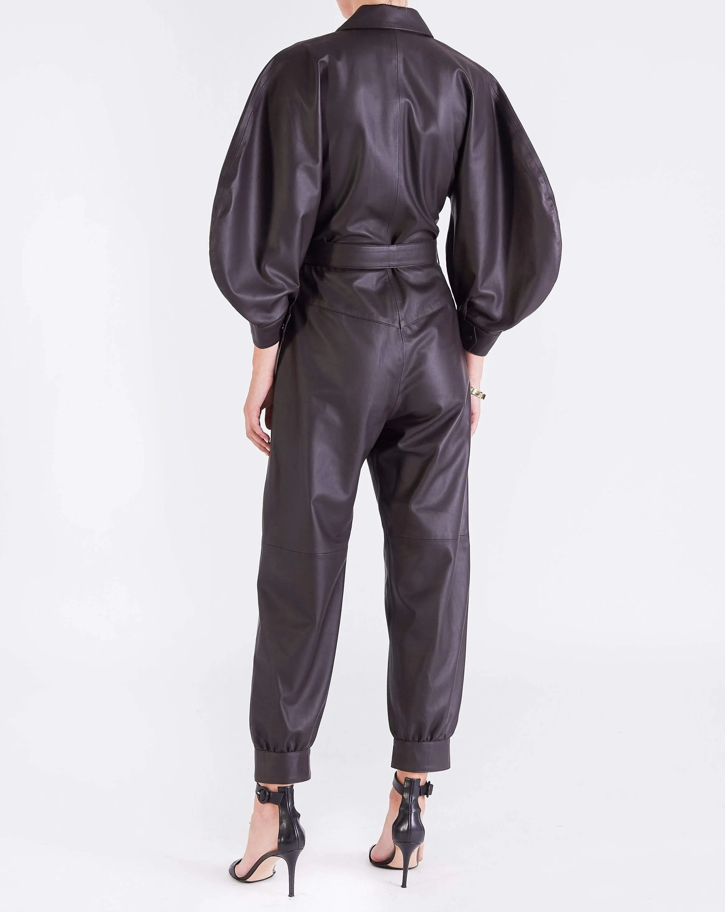 Ophelia CIRCLE SLEEVE JUMPSUIT - BROWN