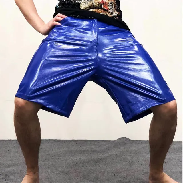Shiny PU Leather Elasticity Short
