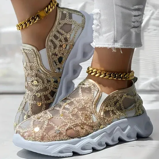Summer Specials Summer Mesh Embroidery Loafers