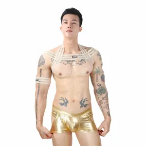 Waterfall Harness   Metallic Jock Briefs