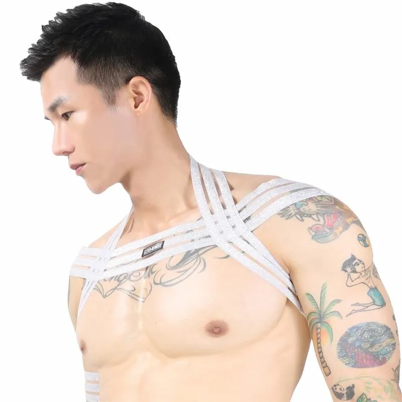 Waterfall Harness   Metallic Jock Briefs