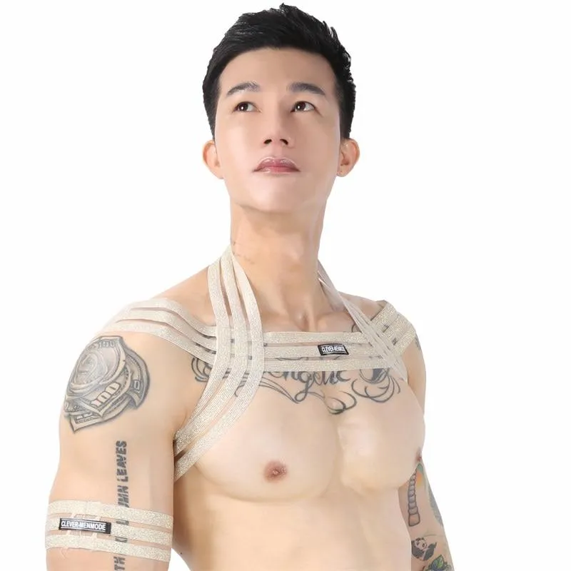 Waterfall Harness   Metallic Jock Briefs