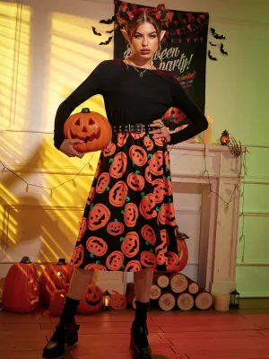 Women's Halloween print swing dress costumes